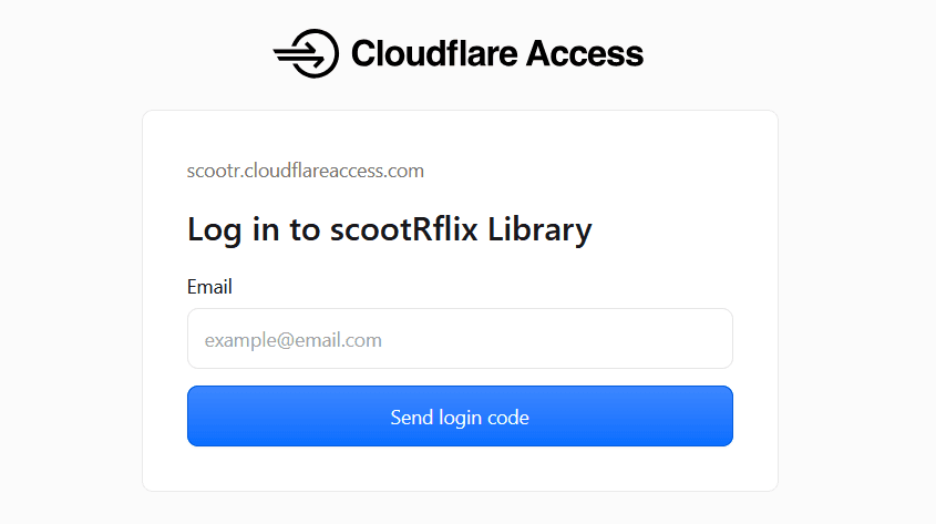 The Cloudflare Access screen where you enter your email to request a login code