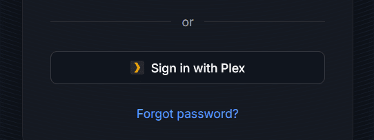 The "Sign in with Plex" button on a service's login screen